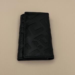 Made in Italy Black Embossed Key Wallet